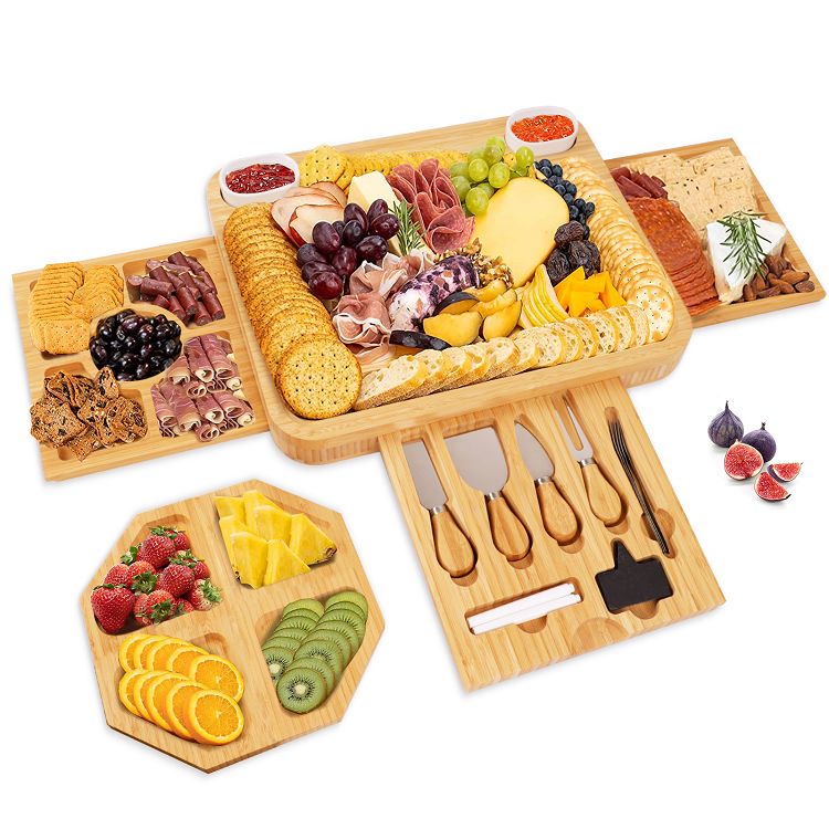 Bamboo Cheese And Cracker Tray Boards